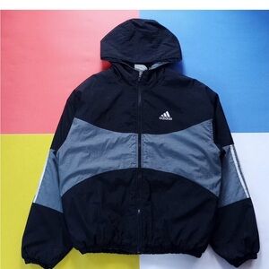 Vintage Adidas Striped Winter Jacket and Hoodie
